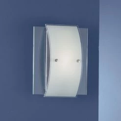 Böhmer Leuchten 1-flg Wandleuchte mit Glas satiniert/klar, für 1x E27 AGL