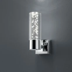 Trio 1-flg. LED-Wandleuchte Bubbles, Acrylglas mit Blasendekor