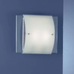 Böhmer Leuchten 2-flg Wandleuchte mit Glas satiniert/klar, für 2x E27 AGL