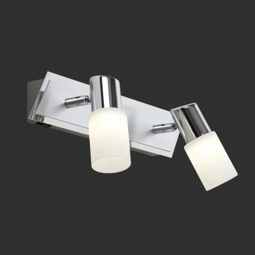 Trio 2-flg. LED-Balken, schwenkbar in Aluminium und Chrom -Wandleuchten Verkaufsladen 2flgledbalkenschwenkbar aluminium und chrom 562701 trio 821470205