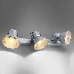 Leuchten Direkt 3-flammiger E27 Industrie-Stil Deckenstrahler schwenkbar in silber-brushed / grau für Wand und Decke, Deckenleuchte -Wandleuchten Verkaufsladen 3flammiger e27 industriestil deckenstrahler 1358872 leuchtendirekt 1148077
