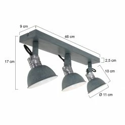 Steinhauer 3-flammiger LED Deckenspot mit ausrichtbaren Köpfen, industrieller Deckenstrahler, in 3 Farben, inkl. LED 7W -Wandleuchten Verkaufsladen 3flammiger led deckenspot mit 2134GR 7 steinhauer 2134gr