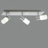 Trio 3-flg. LED-Balken, schwenkbar, Aluminium und Chrom