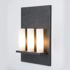 Robers Leuchten 3-flg. Wandleuchte Eisen-natur mit Opalglas