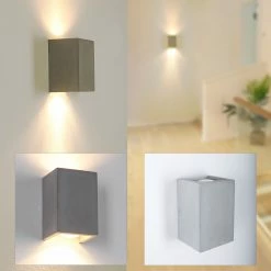 Trio Up and down Wandleuchte Cube aus Beton