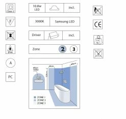 Illumina Astro Lighting Badezimmer LED - Leuchte Chrom glänzend, IP 44, inklusive 17,8Watt LED, 3000°K warmweiß -Wandleuchten Verkaufsladen badezimmer ledleuchte chrom glnzend44inklusive 914022 illuminaastrolighting 1307008