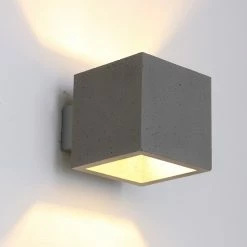 LHG Lights Beton Wandleuchte Block - inklusive LED Leuchtmittel 5W