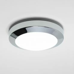 Illumina Astro Lighting Deckenleuchte Dakota, Badleuchte, Chrom, Opalglas, D=18 cm