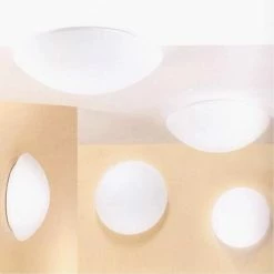 Fabas Deckenleuchte Glas in weiß, verschiedene Größen