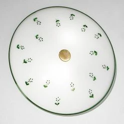 Kolarz Deckenleuchte Nonna, grüne Blüten, altmessing, D=30 o. 40 o. 50cm