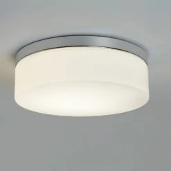 Illumina Astro Lighting Deckenleuchte, Badezimmerleuchte, rund, Chrom, Opalglas, D=28cm