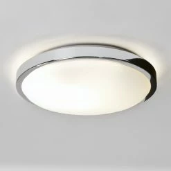 Illumina Astro Lighting Deckenleuchte, flach, rund D=25cm, Opalglas, E27 LED Lampe einsetzbar