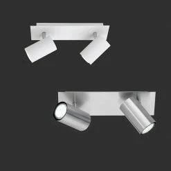 Trio Deckenstrahler mit schwenkbaren Schirmen, 2-flg. zwei Farben