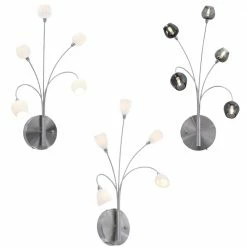 Steinhauer dimmbare LED Wandleuchte mit eleganten Stahlrohren, 3 Varainten wählbar, 5-flammig, silber, inkl. LED 5x 2W
