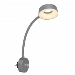GLOBO dimmbare LED Wandleuchte satiniert Direct-Plug-In WL mit Flexo Wandlampe silbermetallic
