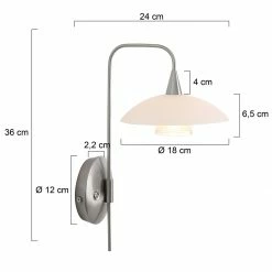 Steinhauer dimmbare Wandleuchte mit hängendem Glasschirm aus Milchglas Wandlampe 18 x 36 cm -Wandleuchten Verkaufsladen dimmbare wandleuchte mit hngendem 2656ST 7 steinhauer 2656st