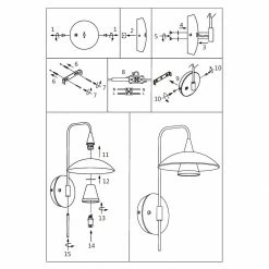 Steinhauer dimmbare Wandleuchte mit hängendem Glasschirm aus Milchglas Wandlampe 18 x 36 cm -Wandleuchten Verkaufsladen dimmbare wandleuchte mit hngendem 2656ST 9 steinhauer 2656st