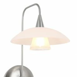 Steinhauer dimmbare Wandleuchte mit hängendem Glasschirm aus Milchglas Wandlampe 18 x 36 cm