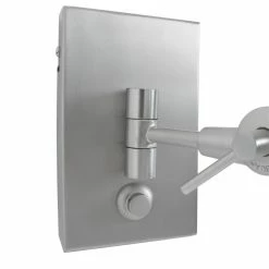 Steinhauer dimmbare Wandleuchte mit Schirm, schwenkbarer Arm, Drehdimmer, silber, E27, 3 Farben -Wandleuchten Verkaufsladen dimmbare wandleuchte mit weischirmschwenkbarer 9891ST 6 steinhauer 9891st