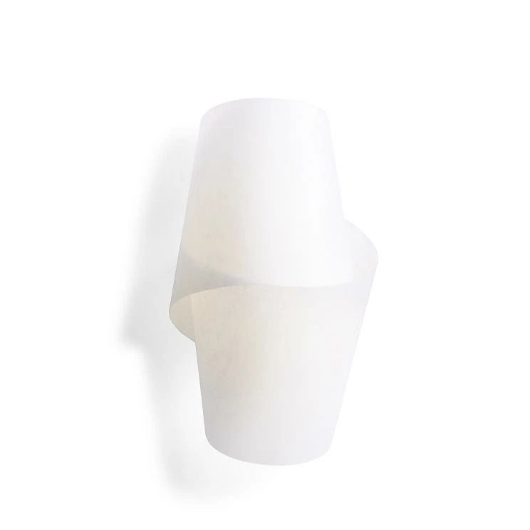 Domus Design-Wandleuchte aus Lunopal, Holzsockel 1 Domus Design-Wandleuchte aus Lunopal, Holzsockel