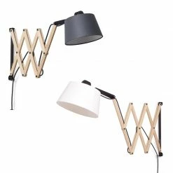 Domus dimmbare Scherenwandleuchte Weißeiche