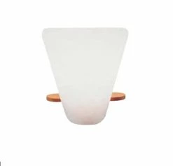 Domus Wandleuchte mit Lunopalschirm und Echtholz