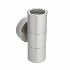 Kanlux Up & down Strahler für den Außenbereich, IP44 Außenwandleuchte, aus Edelstahl, Zylinderform / rund