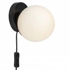Nordlux E14 Wandleuchte aus Glas satiniert skandinavische Wandlampe Schwarz mit Schalter ø 13 cm 5 Nordlux E14 Wandleuchte aus Glas satiniert skandinavische Wandlampe Schwarz mit Schalter ø 13 cm -Wandleuchten Verkaufsladen e14 wandleuchte aus glas 48891003 2 nordlux 48891003