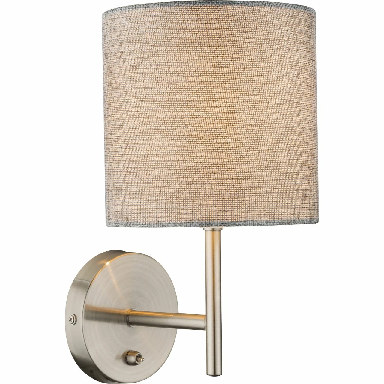 GLOBO E14 Wandleuchte aus Stoff mattWandlampe grau mit Schalter 1 GLOBO E14 Wandleuchte aus Stoff mattWandlampe grau mit Schalter