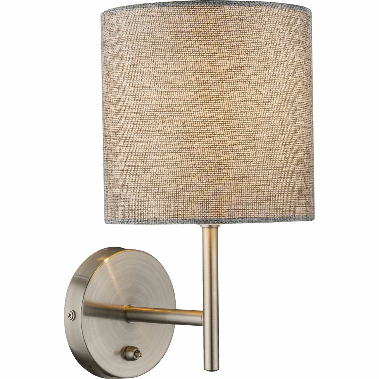 GLOBO E14 Wandleuchte aus Stoff mattWandlampe grau mit Schalter 2 GLOBO E14 Wandleuchte aus Stoff mattWandlampe grau mit Schalter – Bild 2