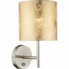 GLOBO E14 Wandleuchte aus Stoff mattWandlampe gold mit Schalter