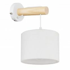 GLOBO E27 Wandleuchte aus Holz und Stoff Textilkabel Wandlampe weiß natur mit Schalter -Wandleuchten Verkaufsladen e27 wandleuchte aus holz 15377Wb1280x1280 globo 15377w