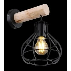 GLOBO E27 Wandleuchte aus Holz matt Wandlampe schwarz und natur -Wandleuchten Verkaufsladen e27 wandleuchte aus holz 15388Wax1280x1280 globo 15388w