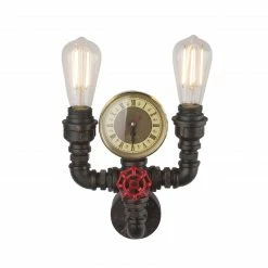 GLOBO E27 Wandleuchte Installationsrohre mit Flansch und Manometer 2-flammige Wandlampe goldpatiniert 9 GLOBO E27 Wandleuchte Installationsrohre mit Flansch und Manometer 2-flammige Wandlampe goldpatiniert -Wandleuchten Verkaufsladen e27 wandleuchte installationsrohre mit 43000W2d1280x1280 globo 43000w2