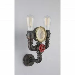 GLOBO E27 Wandleuchte Installationsrohre mit Flansch und Manometer 2-flammige Wandlampe goldpatiniert 7 GLOBO E27 Wandleuchte Installationsrohre mit Flansch und Manometer 2-flammige Wandlampe goldpatiniert -Wandleuchten Verkaufsladen e27 wandleuchte installationsrohre mit 43000W2u1280x1280 globo 43000w2