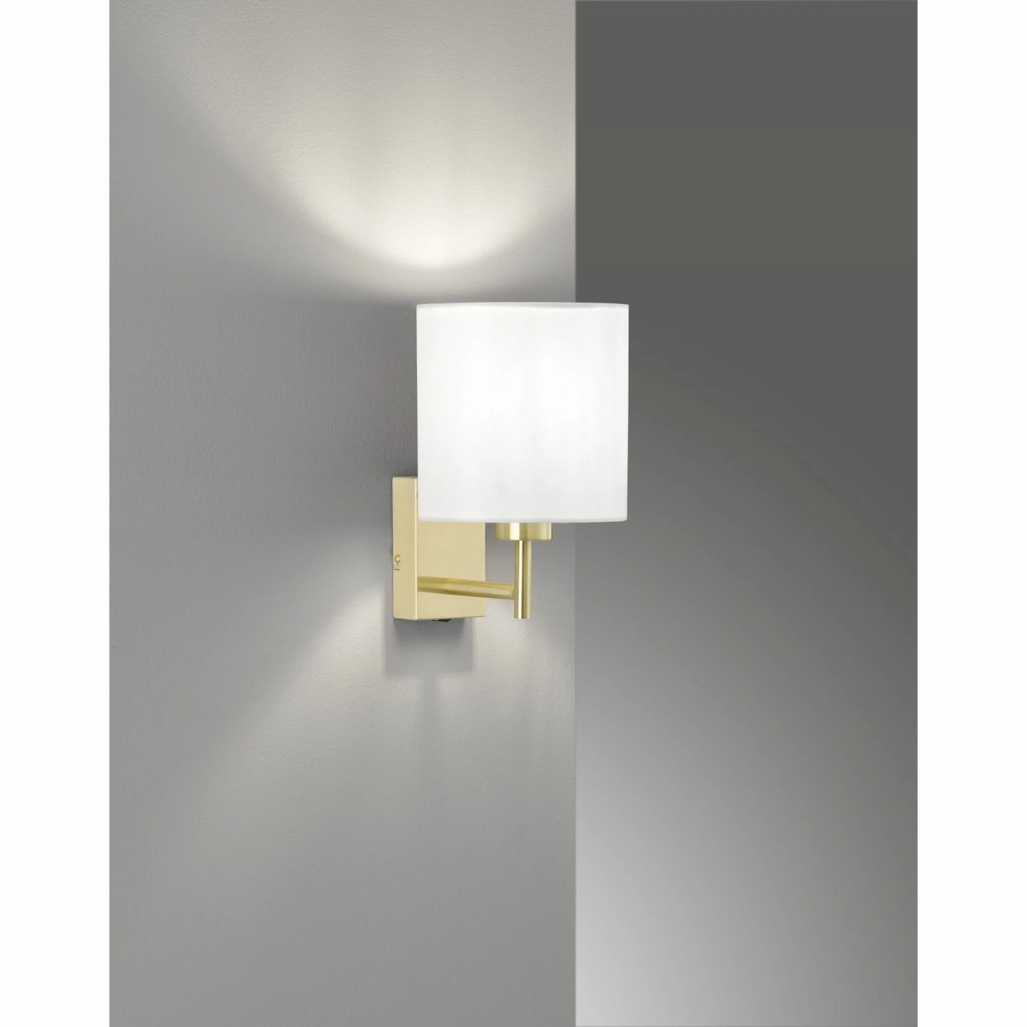 Fischer & Honsel E27 Wandleuchte mit Stoffschirm und Schlater rund Wandlampe in 3 Farben 2 Fischer & Honsel E27 Wandleuchte mit Stoffschirm und Schlater rund Wandlampe in 3 Farben – Bild 2