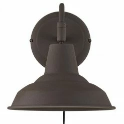 Nordlux E27 Wandleuchte skandinavisch und antike Wandlampe Rostbraun mit Schalter ø 20 cm