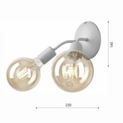 LHG Lights E27 Wandleuchte in 3 Farben erhältlich 2 -flammige Bulb-Leuchte ideal für Filament-Leuchtmittel -Wandleuchten Verkaufsladen e27 wandleuchte skandinavischeflammige wandlampe 394284 L lhg 39428