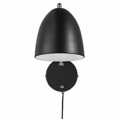 Nordlux E27 Wandleuchte Wandlampe Schwarz mit Schalter ø 16 cm