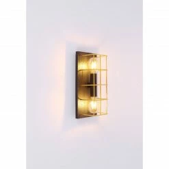 GLOBO eckige E27 Wandleuchte aus Holz skandinavische 2-flammige Wandlampe gold -Wandleuchten Verkaufsladen eckige e27 wandleuchte aus 15530B 2Wt1280x1280 globo 15530b2w
