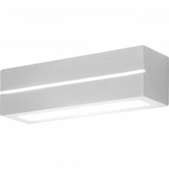 GLOBO eckige E27 Wandleuchte aus Keramik und Glas rechteckig bemalbar Wandlampe weiß