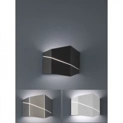 Trio eckige LED Wandleuchte mit Schlitzen, indirektes Licht, weiß o. schwarz o. silber, inkl LED 6,5W