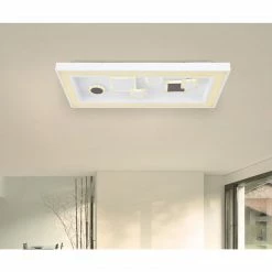 GLOBO eckige LED Wandleuchte mit CCT-Lichtfarbsteuerung & Fernbedienung & Memory Funktion aus Acryl rechteckig mir Dekorringe und Quadrate 3 Stufen auch über Wandschalter schaltbar Wandlampe weiß coffee -Wandleuchten Verkaufsladen eckige led wandleuchte mit 48289 36am1280x1280 globo 4828936