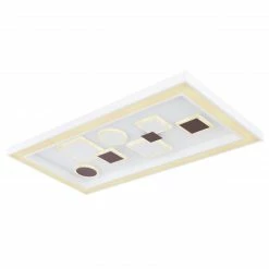 GLOBO eckige LED Wandleuchte mit CCT-Lichtfarbsteuerung & Fernbedienung & Memory Funktion aus Acryl rechteckig 3 Stufen auch über Wandschalter schaltbar Wandlampe weiß coffee