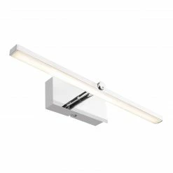 GLOBO eckige LED Wandleuchte 1 Rohr gerade Wandschild rechteckig Wandlampe Chrom und