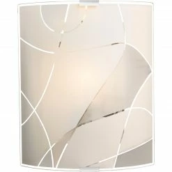 GLOBO eckige Wandleuchte aus Glas rechteckig Dekorlinien Wandlampe weiß Chrom -Wandleuchten Verkaufsladen eckige wandleuchte aus glas 40403w2a1280x1280 globo 40403w2