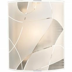 GLOBO eckige Wandleuchte aus Glas rechteckig Dekorlinien Wandlampe weiß Chrom -Wandleuchten Verkaufsladen eckige wandleuchte aus glas 40403w2b1280x1280 globo 40403w2