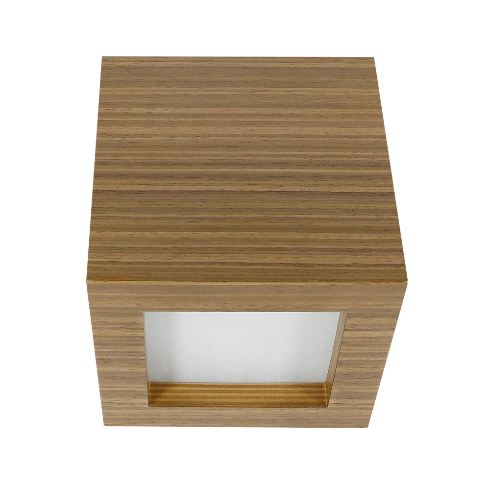 Cleoni Eichen-Furnierholz Wandleuchte in Würfelform mit dimmbarem Up- and Downlight, 12x12 cm 2 Cleoni Eichen-Furnierholz Wandleuchte in Würfelform mit dimmbarem Up- and Downlight, 12x12 cm – Bild 2