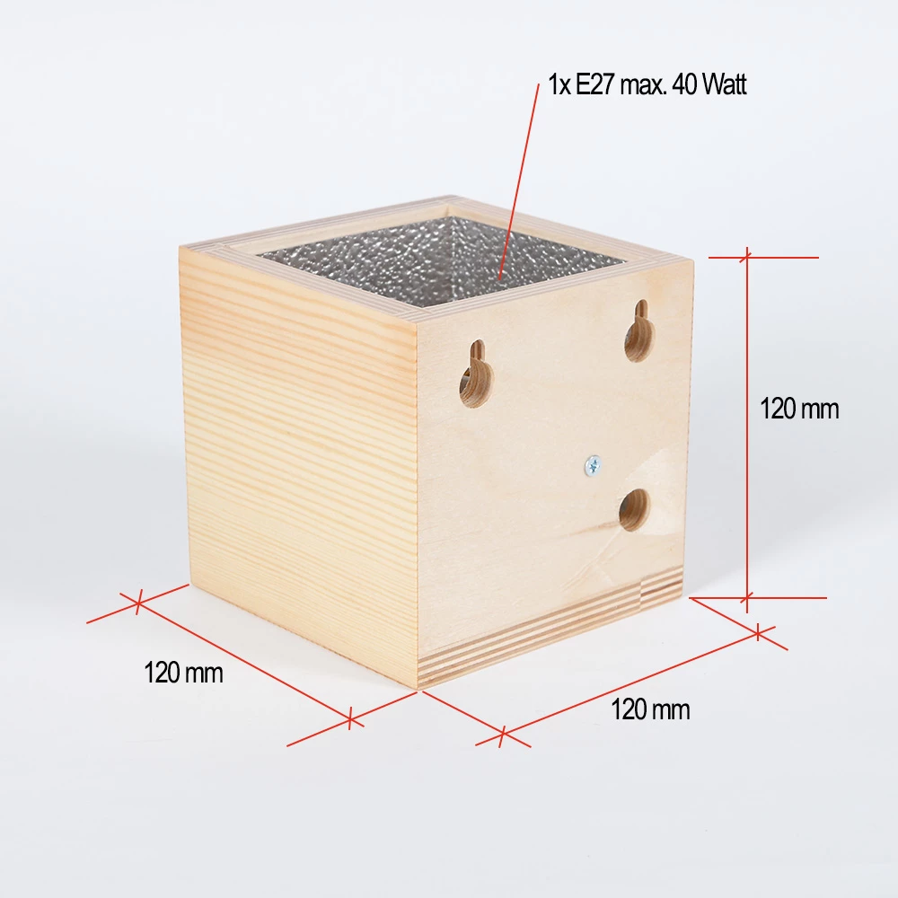Cleoni Eichen-Furnierholz Wandleuchte in Würfelform mit dimmbarem Up- and Downlight, 12x12 cm 6 Cleoni Eichen-Furnierholz Wandleuchte in Würfelform mit dimmbarem Up- and Downlight, 12x12 cm – Bild 6