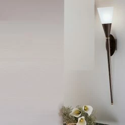 Hans Kögl Fackelleuchte in Rost-antik mit Messing abgesetzt